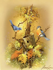 Blue Birds Print Size 8 x 6 - 748