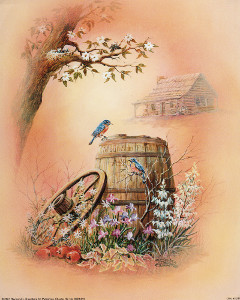 Cart Wheel and Barrel 0629-810 Print Size 10 x 8 - 772