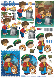 Little boy with pet cat and dog - 777064