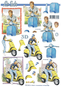 Teenage boy with Motor scooter - 777114