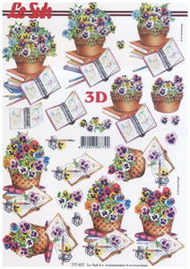 Pansy Pot and artist Sketch A4 Sheet - 777437