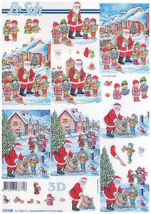 Santa giving presents A4 Sheet - 777448