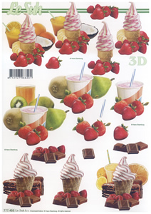 Ice Cream Fruit Chocolate and Milkshake A4 Sheet - 777455