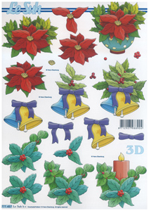Christmas Bells Berries A4 Sheet - 777457