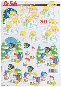 Angels and Snowmen at Christmas A4 Sheet - 777468
