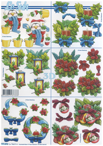 Christmas celebrations Candles Lantern Baubles and Wreathes A4 Sheet 6 Designs - 777476