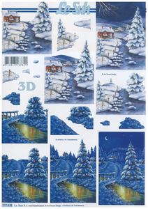 Christmas winter scene A4 Sheet - 777478