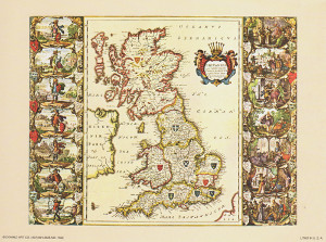 Old World Map 2 Britannia 7062 Print Size 8 x 6 - 785