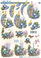 Christmas Baubles Candles And Bird - 8215259