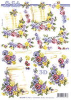 Pansies Book And Scrolls - 8215309