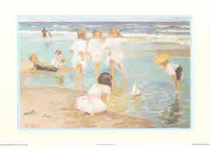 Rene Legrand A Children on the beach Pack of 6 prints Size 10 x 8 - 856