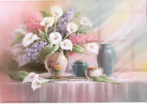 Lilly Vase and Pots Pack of 6 prints Size 10 x 8 - 859