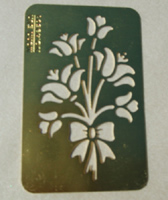 Brass Embossing Stencil Flower with Bow Design - AAA9