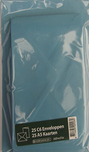 Card Blanks C6 x 25 with Envelopes Bright Blue Size 4 x 6 - B289B