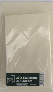 Card Blanks C6 x 25 with Envelopes Cream Size 4 x 6 - B289C