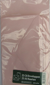Card Blanks C6 x 25 with Envelopes Pink Size 4 x 6 - B289PK