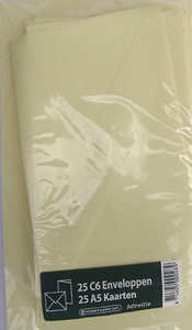 Card Blanks C6 x 25 with Envelopes Yellow Size 4 x 6 - B289Y