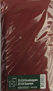 Card Blanks C6 x 25 with Envelopes Dark Red Size 4 x 6 - B289DR