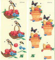 Fruit Basket with Birds and Butterflies Pack of 2 designs - C0375