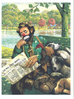 Circus Clown Hot Dogs Size 8 x 6 - C0447