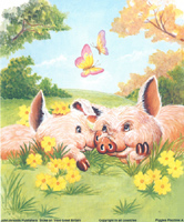 Piggies Playtime A Pack of 6 prints Size 5 x 6 - C0460