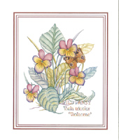 Prints Wild Pansies annd Butterfly Pack of 6 prints Print Size 4 3/4 x 4 - C0532