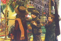 Children Christmas Shopping image Size 3 1/2" x 2 1/2" Great for making a great Christmas Card - C0601