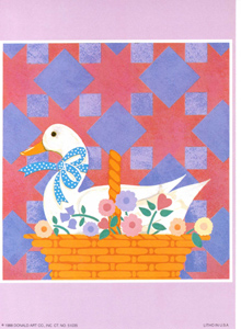 Duck with basket of flowers Size 5 x 7 - C0605