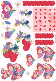 Flowers and Hearts - E611