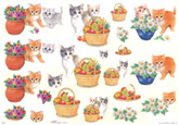 Cats fruit and Flower Baskets - E623