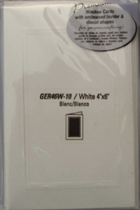 White Rectangle Aparture 4 x6 Cards PK10 with Envelopes - GER46W-10