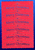 12 Pop-Outs Laser Cut Merry Christmas Banner Colour Red - PO2702R
