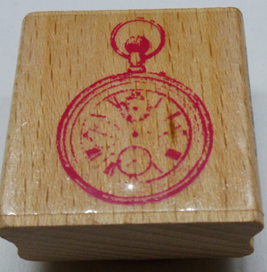 Rubber Stamp Stopwatch Wooden Block Size 1.5" x 1.5"approx - RS36