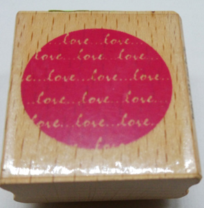 Rubber Stamp Love Wooden Block Size 1.5" x 1.5"approx - RS40