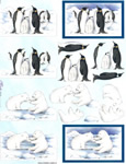 Polar Bear & Penguins - X147
