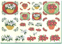 Step by Steps 4 designs Christmas Flower Baskets - X324