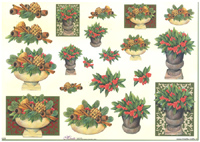 Step by Steps 4 designs Christmas Pine cones &amp Berries - X326