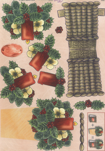 Red Candle in Basket - X004N